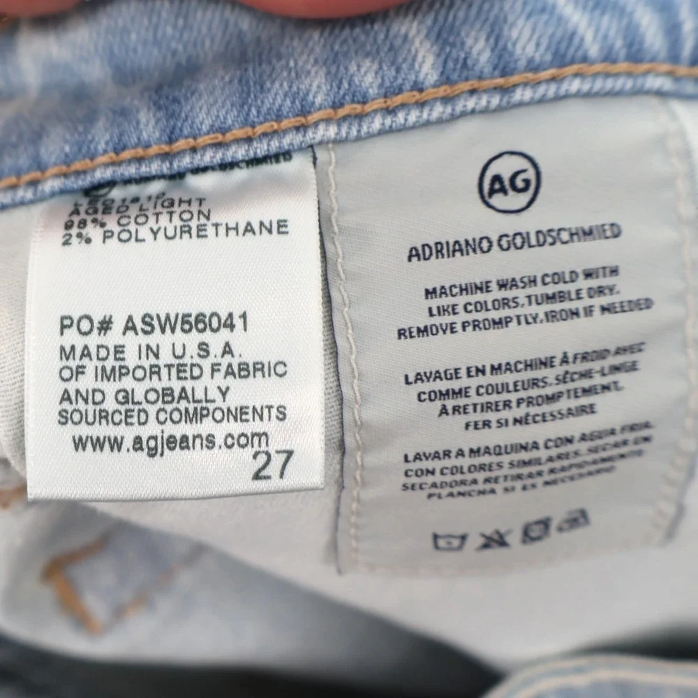 AG Adriano Goldschmied The Bryn Shorts 27 Light Wash‎ Denim Cutoff Sample